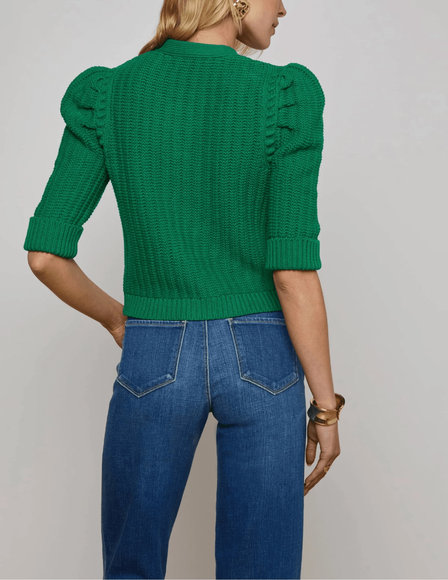 Timeless Knit L'AGENCE Delilah Cropped Textured Cardigan