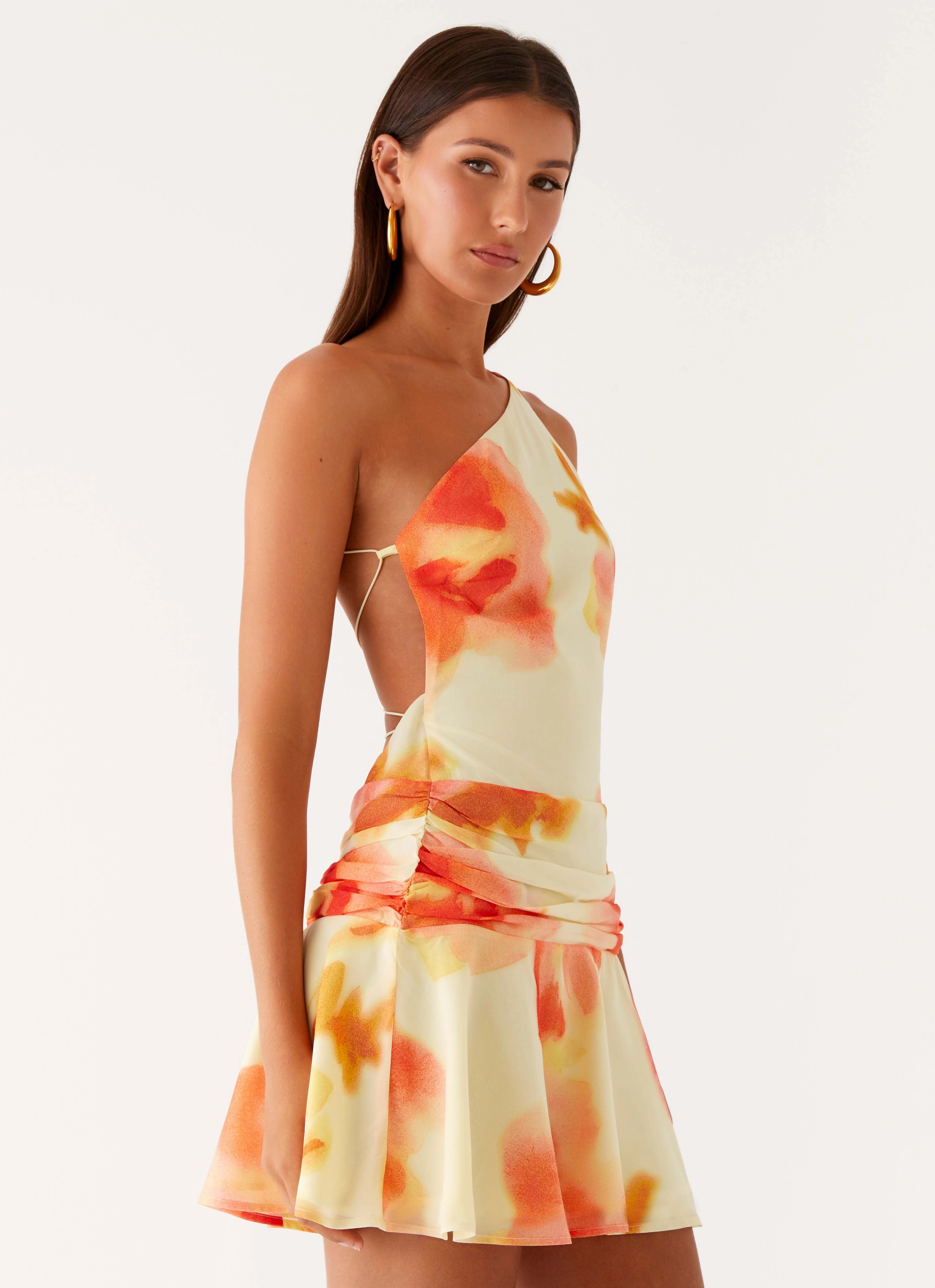 Natural Form Summer Air Meah Backless Mini Dress - Mimosa Blossom