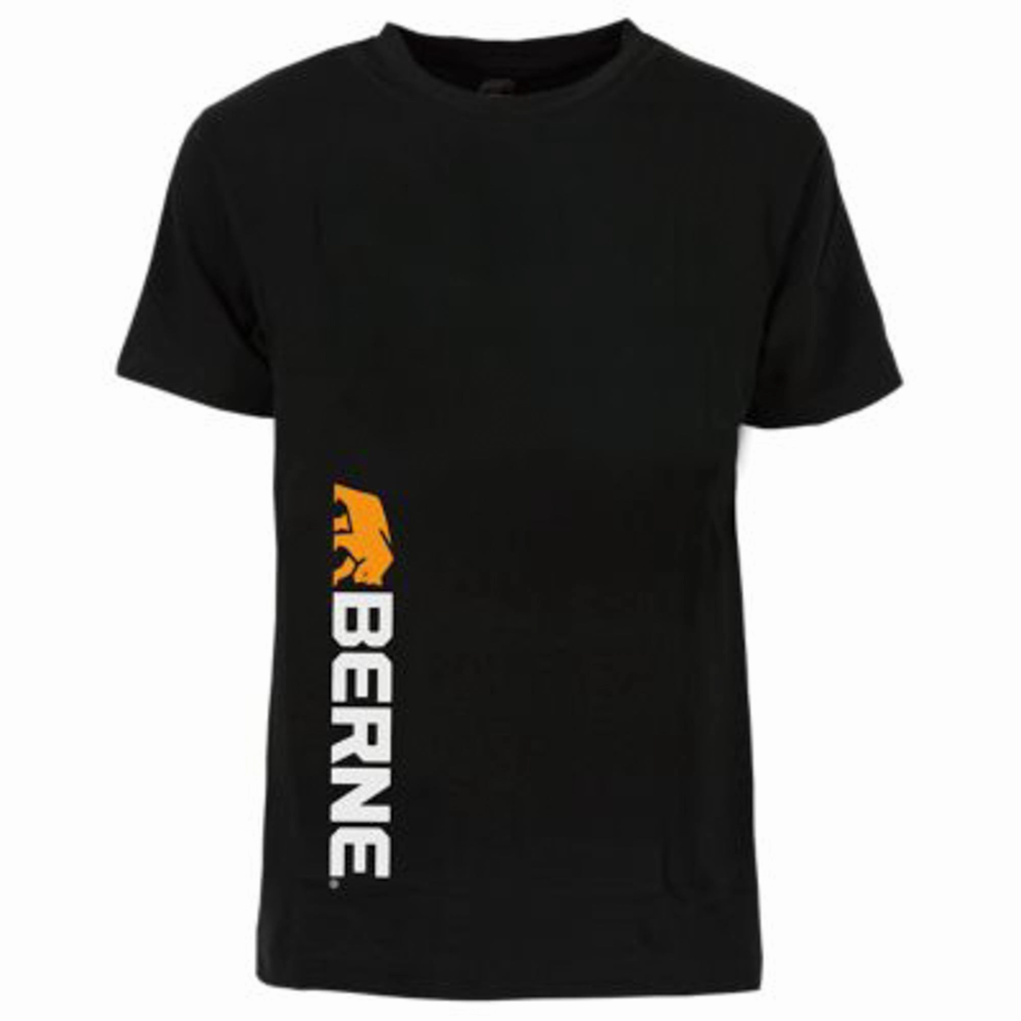 Effortless Comfort Berne Mens Black 100% Cotton Vertical Logo Tee S/S