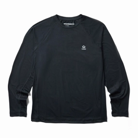 Wolverine Mens Black Polyester L/S Tactical Sun-Stop Eco Crew Two Tone Stitching