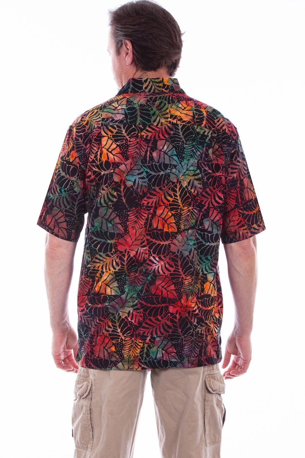 Student Essential garden party Scully Mens Sunset 100% Cotton Floral Batik S/S Shirt