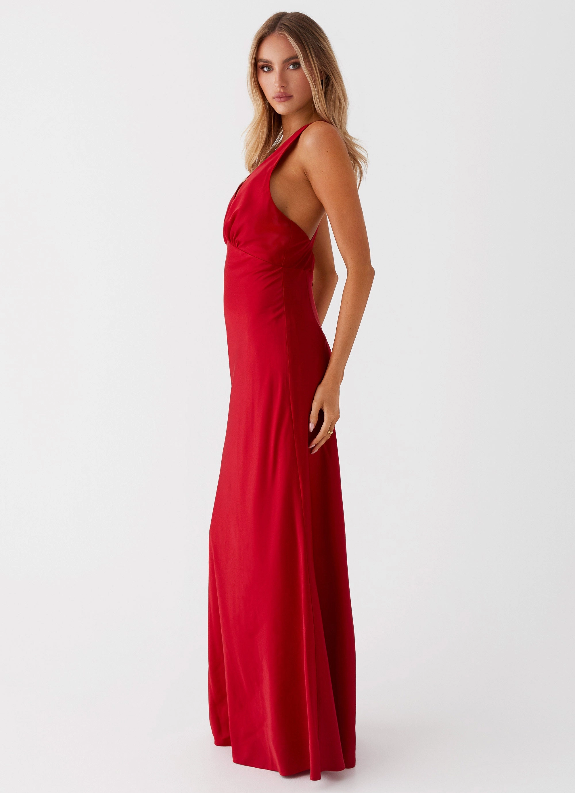 Effortless Layer Wear Slyvia Maxi Dress - Red