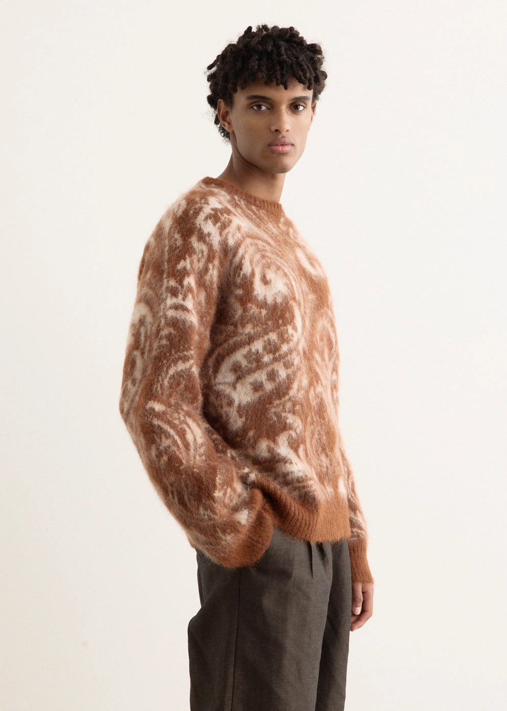 Mohair Paisley Jacquard Sweater City Trend