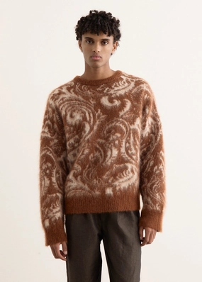 Mohair Paisley Jacquard Sweater UVProtection Layer