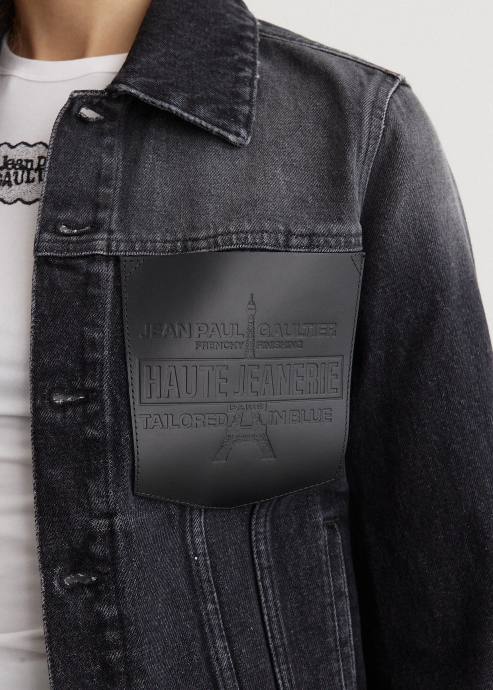 Denim Jacket With Leather Pocket Moisture Control Fibers