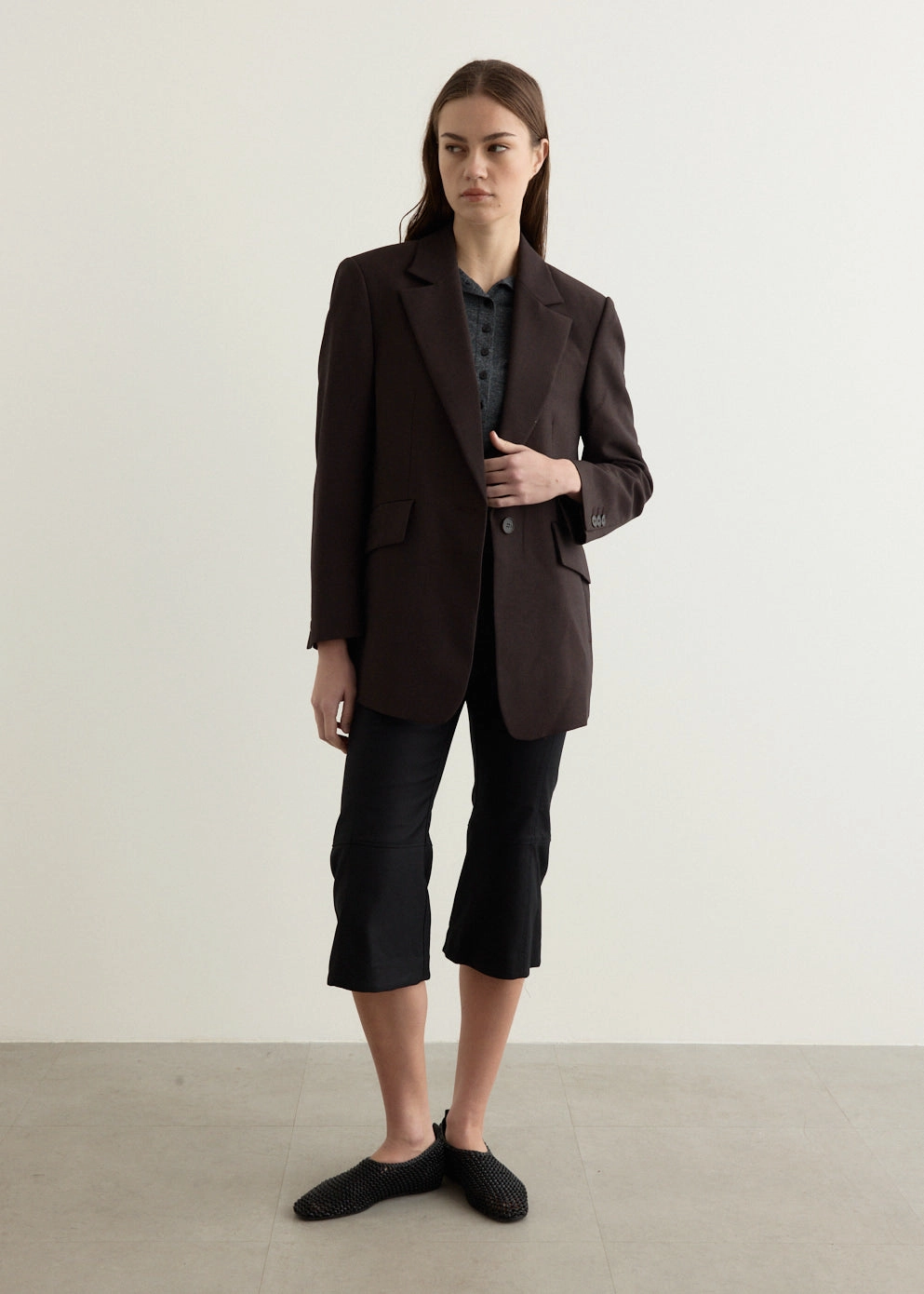 Oversized Classic Blazer Hooded Attachment