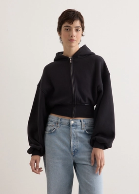 Breathable City Style Cropped Zip Up Hoodie