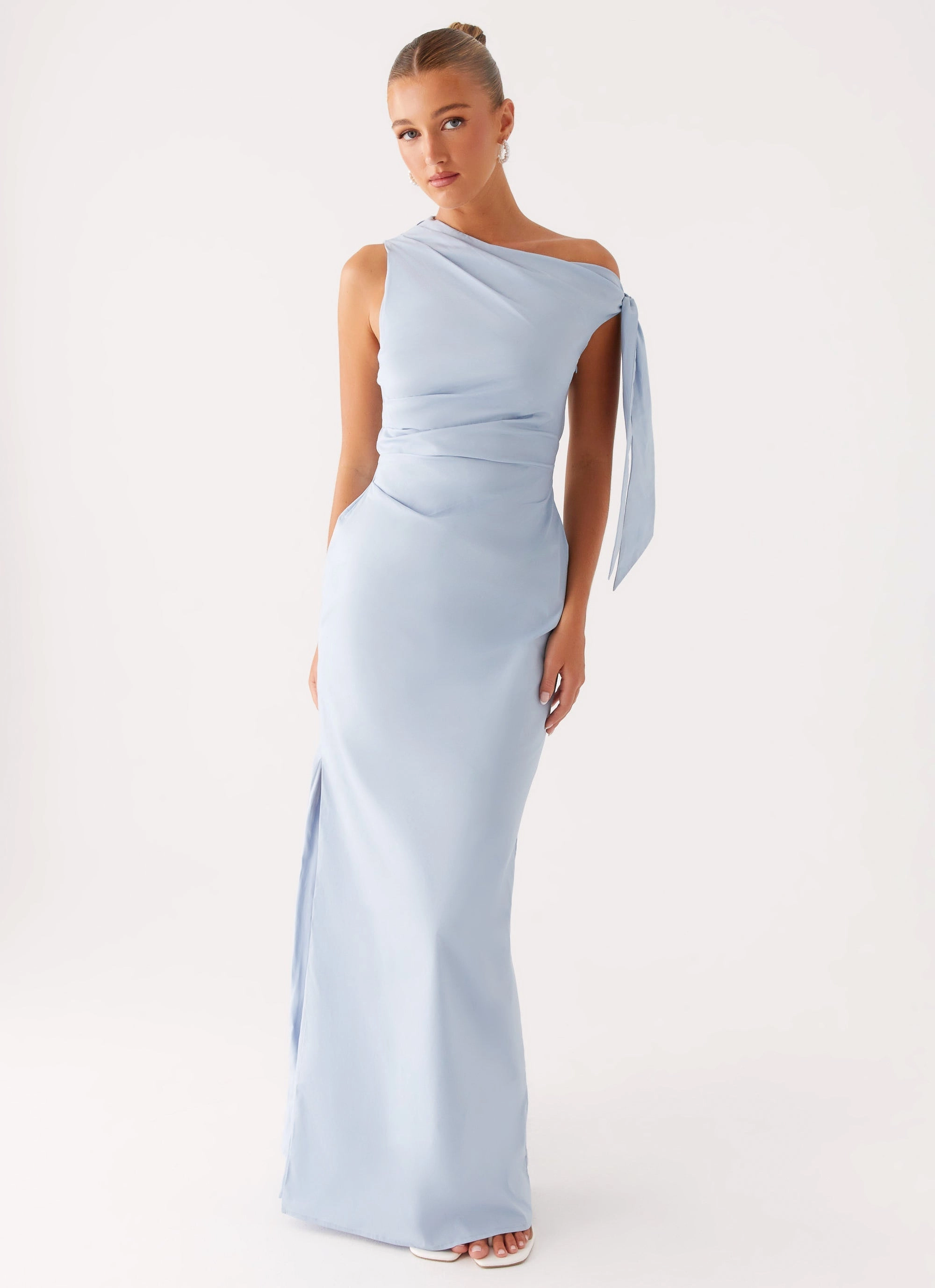 Ruffle Hem Marella Maxi Dress - Blue