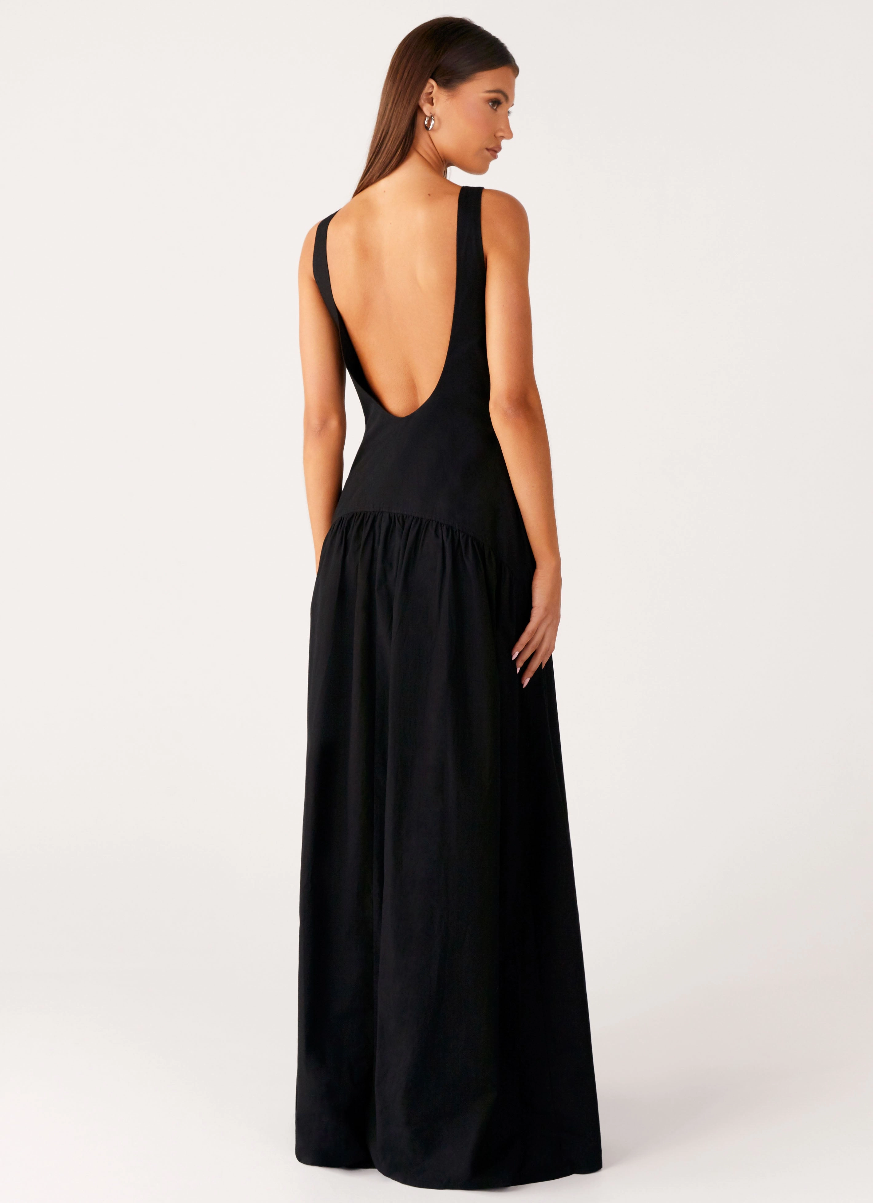 Jewel-Tone Morena Maxi Dress - Black
