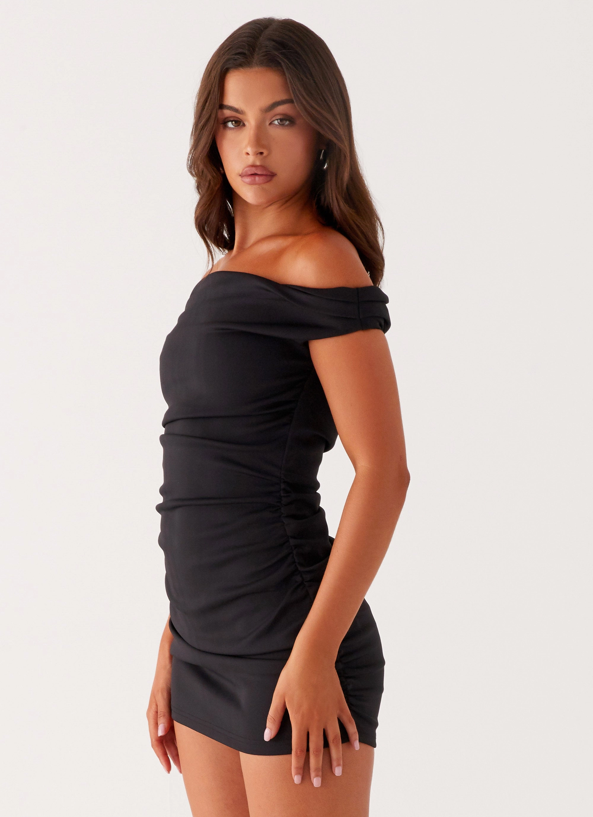 Morgan Off Shoulder Mini Dress - Black Chic Comfort Wear