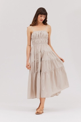 Fashionable Wear MORGAN TIERED MIDI DRESS
