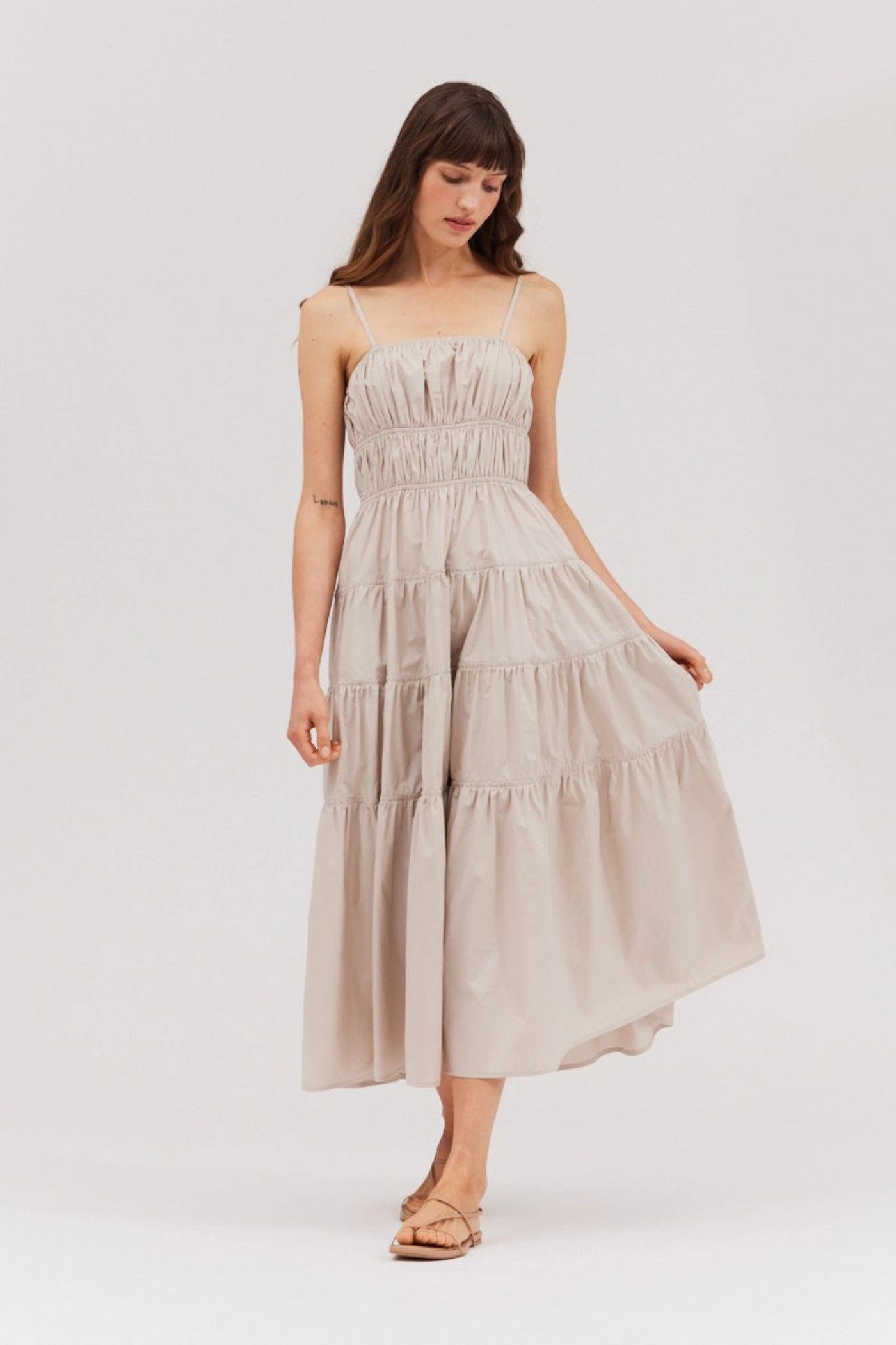 Fashionable Wear MORGAN TIERED MIDI DRESS