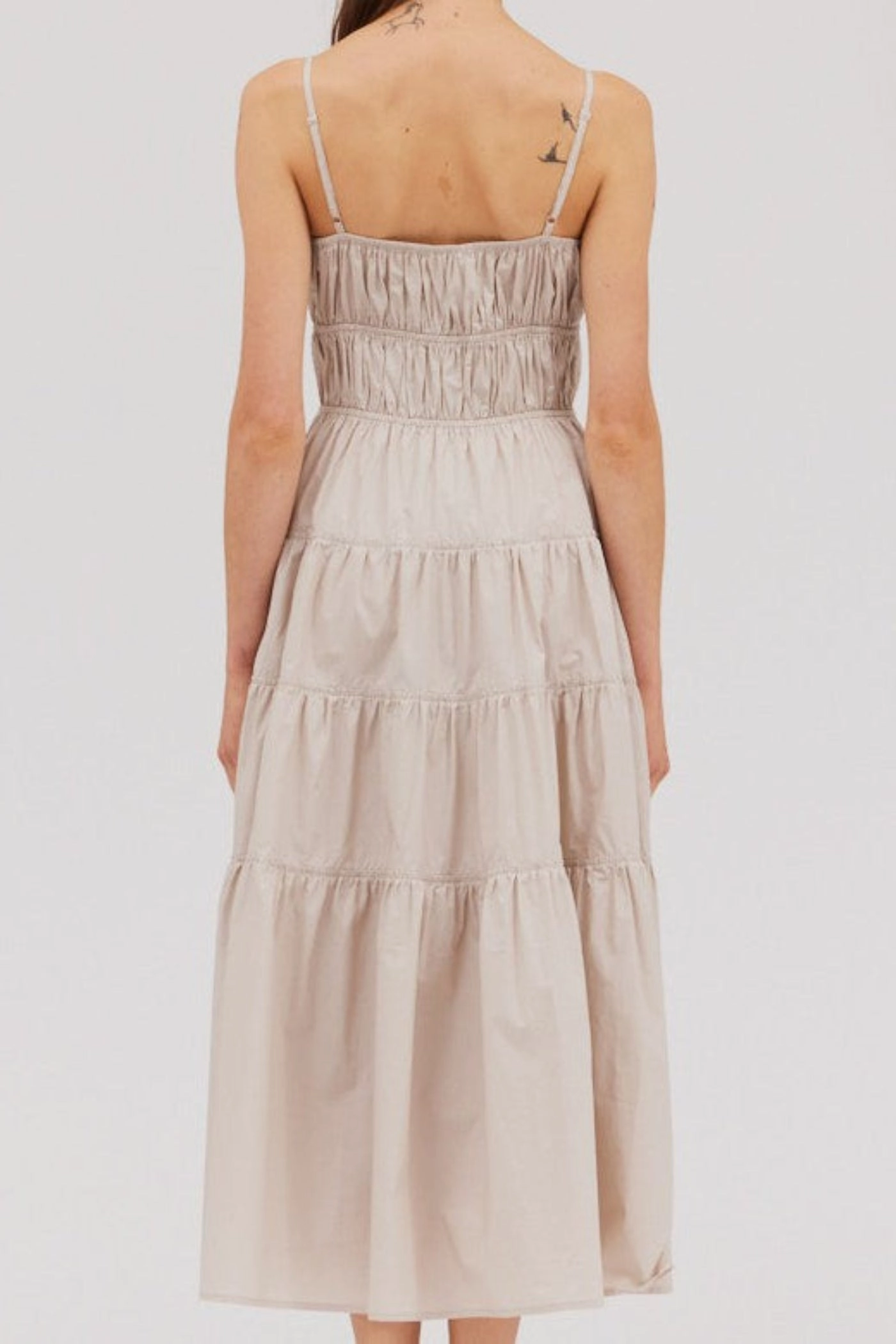 MORGAN TIERED MIDI DRESS Minimal Cut