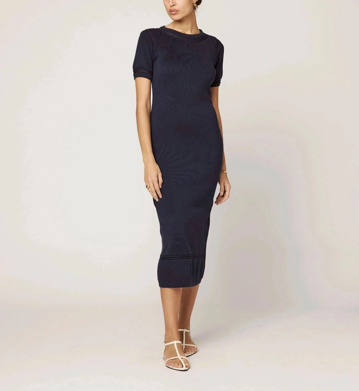 Balanced Tone Simple Elegance Morisette Midi Dress | Midnight Blue