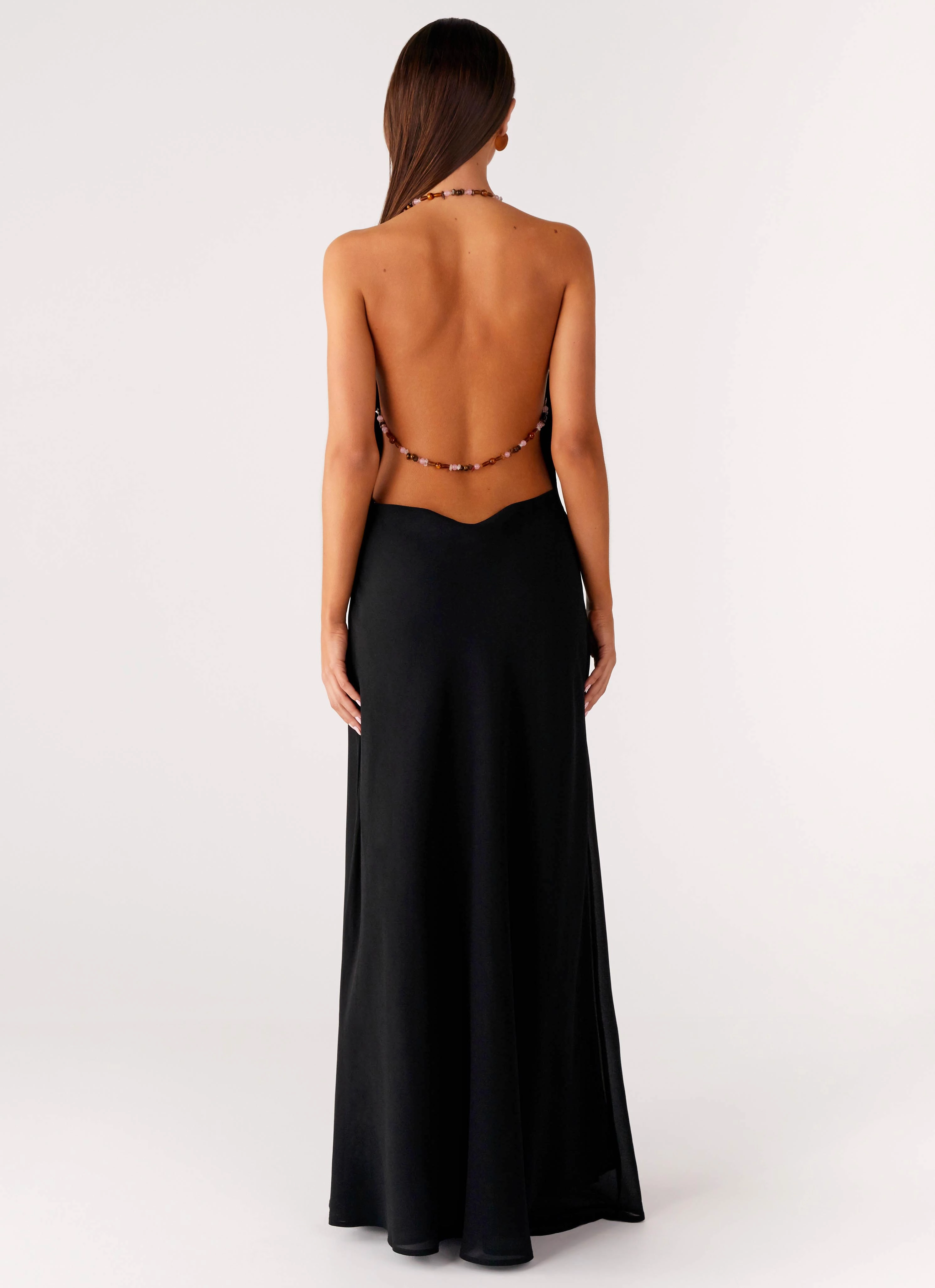 Morning Crush Cowl Maxi Dress - Black Clean Mood Style focused