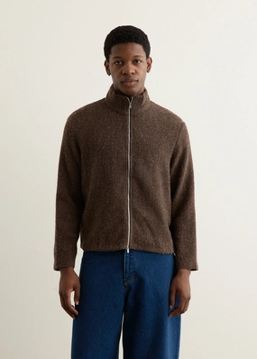 Shrunken Full Zip Polo Adjustable Waistband Minimal Daily Fit