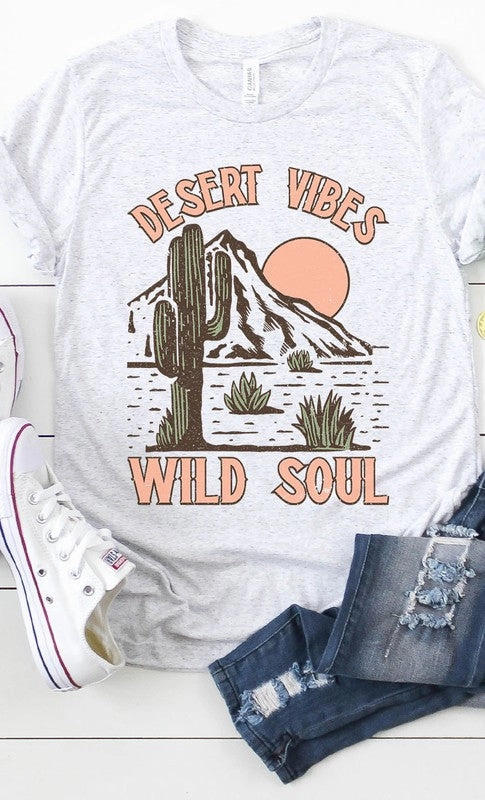 Minimal Look Travel Fashion Desert Vibes Wild Soul Graphic Tee S-XL