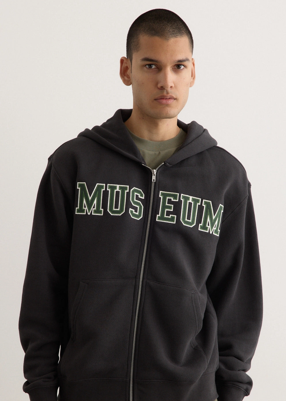 Museum Zip-Up Hoodie Adjustable Hem Cords Static Dissipating Threading