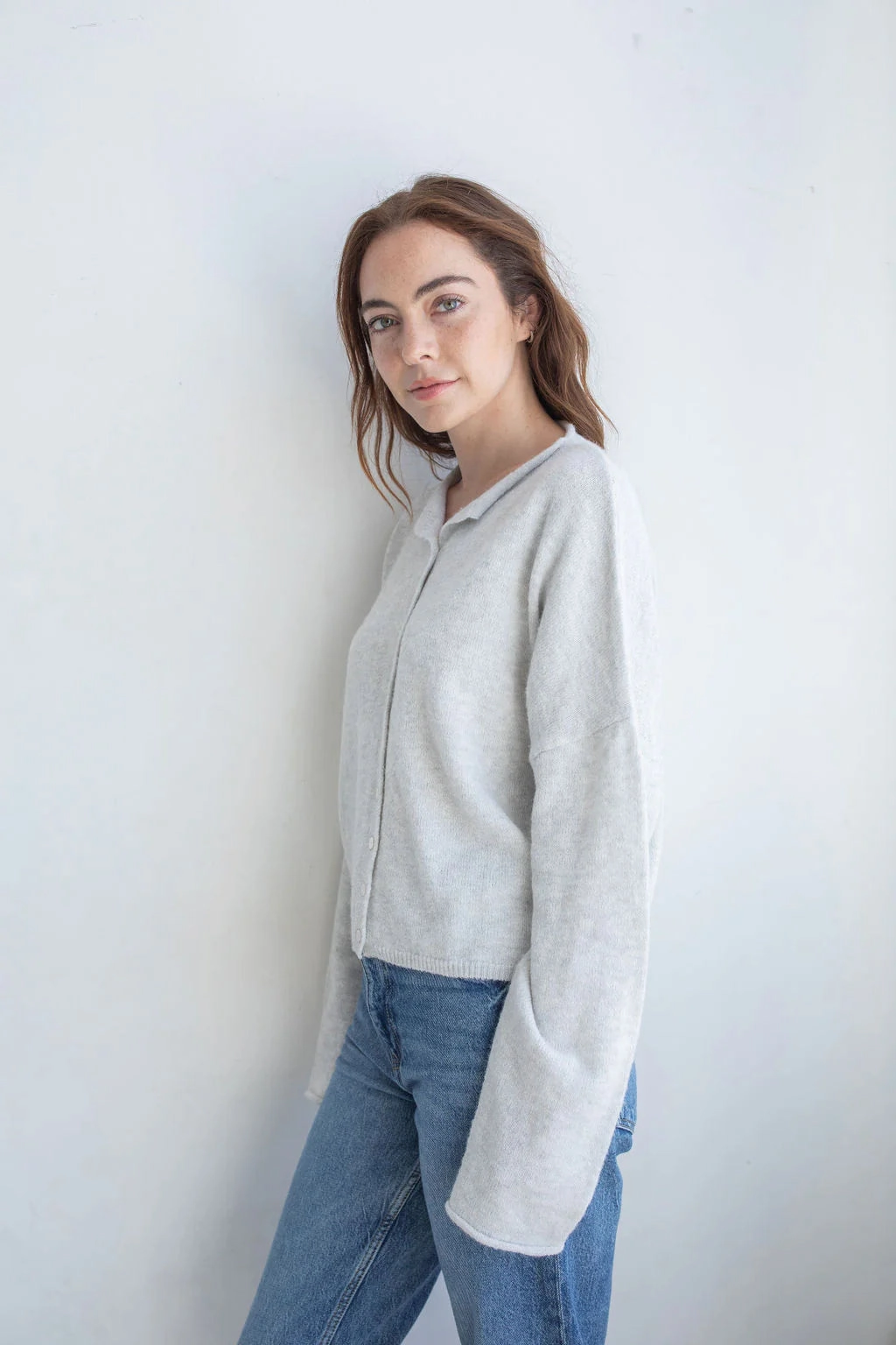 Cold-weather knit Piper Cardigan - Light Grey