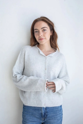 Soft Layer Trendy Wear Piper Cardigan - Light Grey
