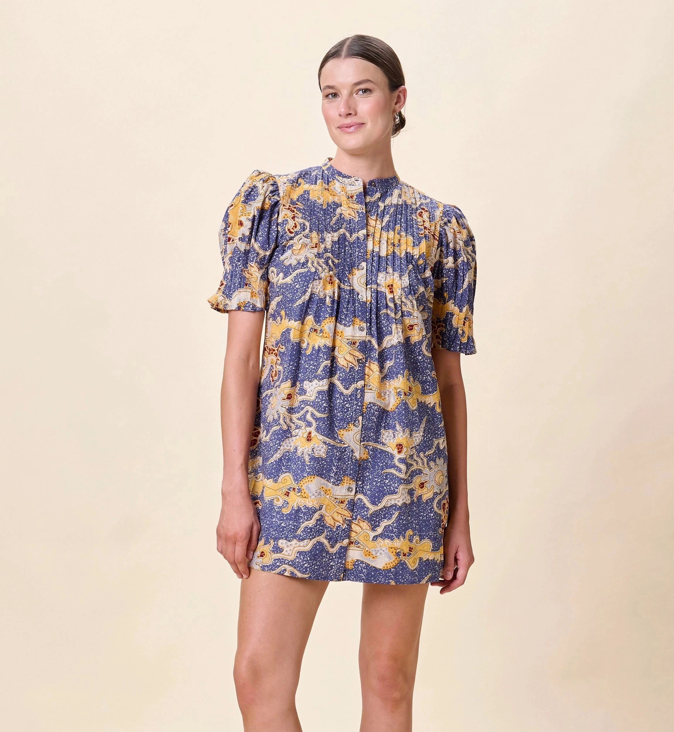 Nadia Mini Dress | Blue Castello Pretty Glow Loose Fit