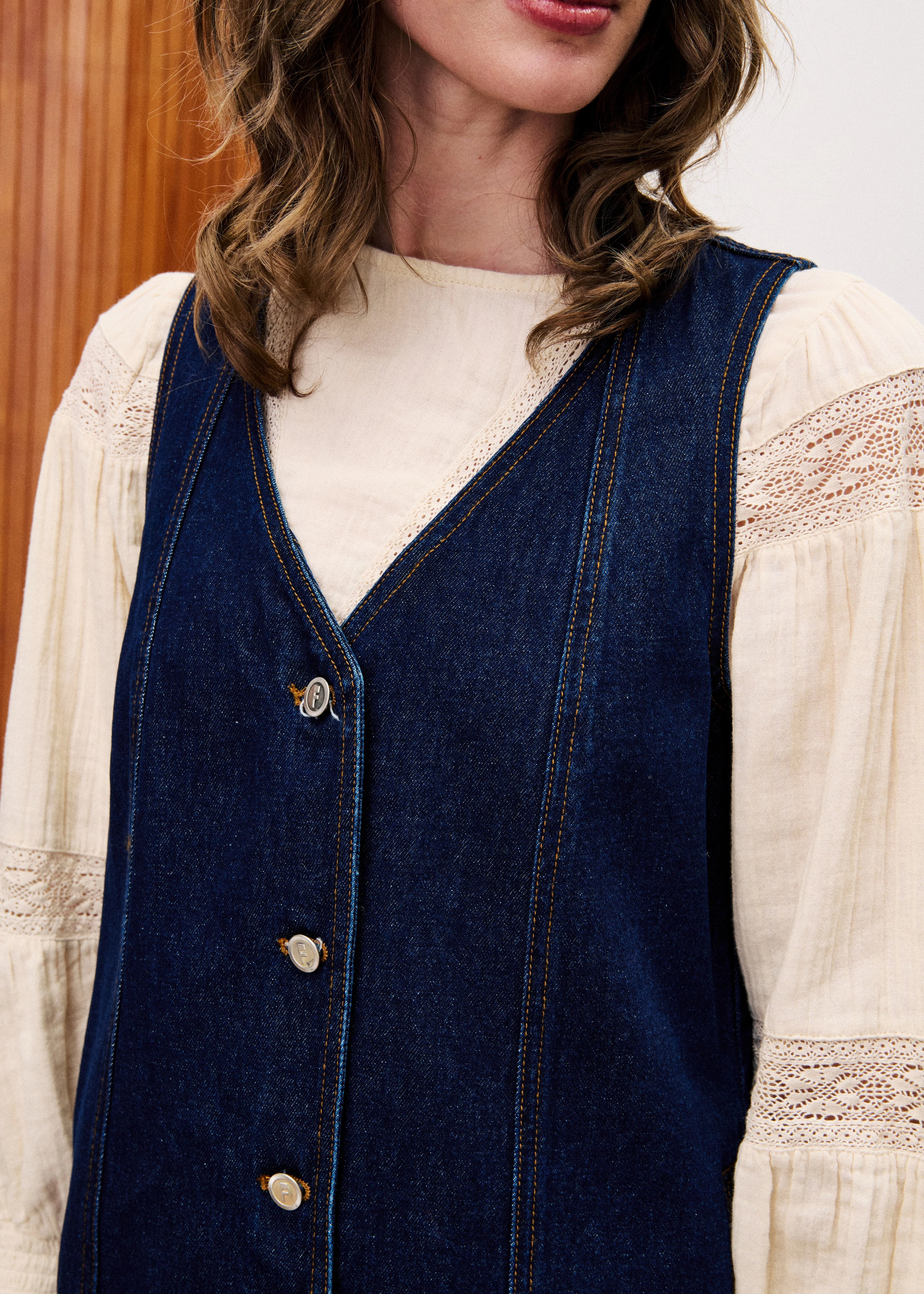 loose silhouette NALA DENIM MINI DRESS