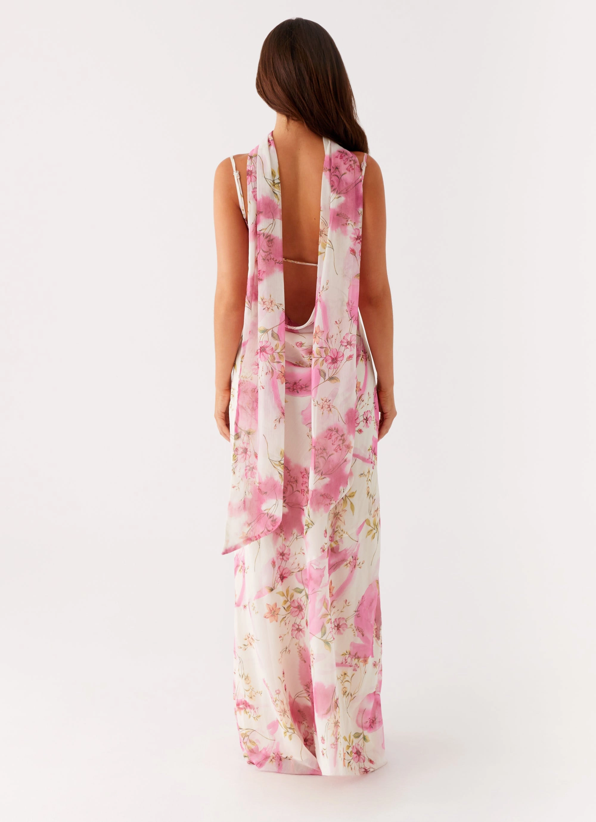 Spencer Maxi Dress - Ivory Floral Print Classic Layering