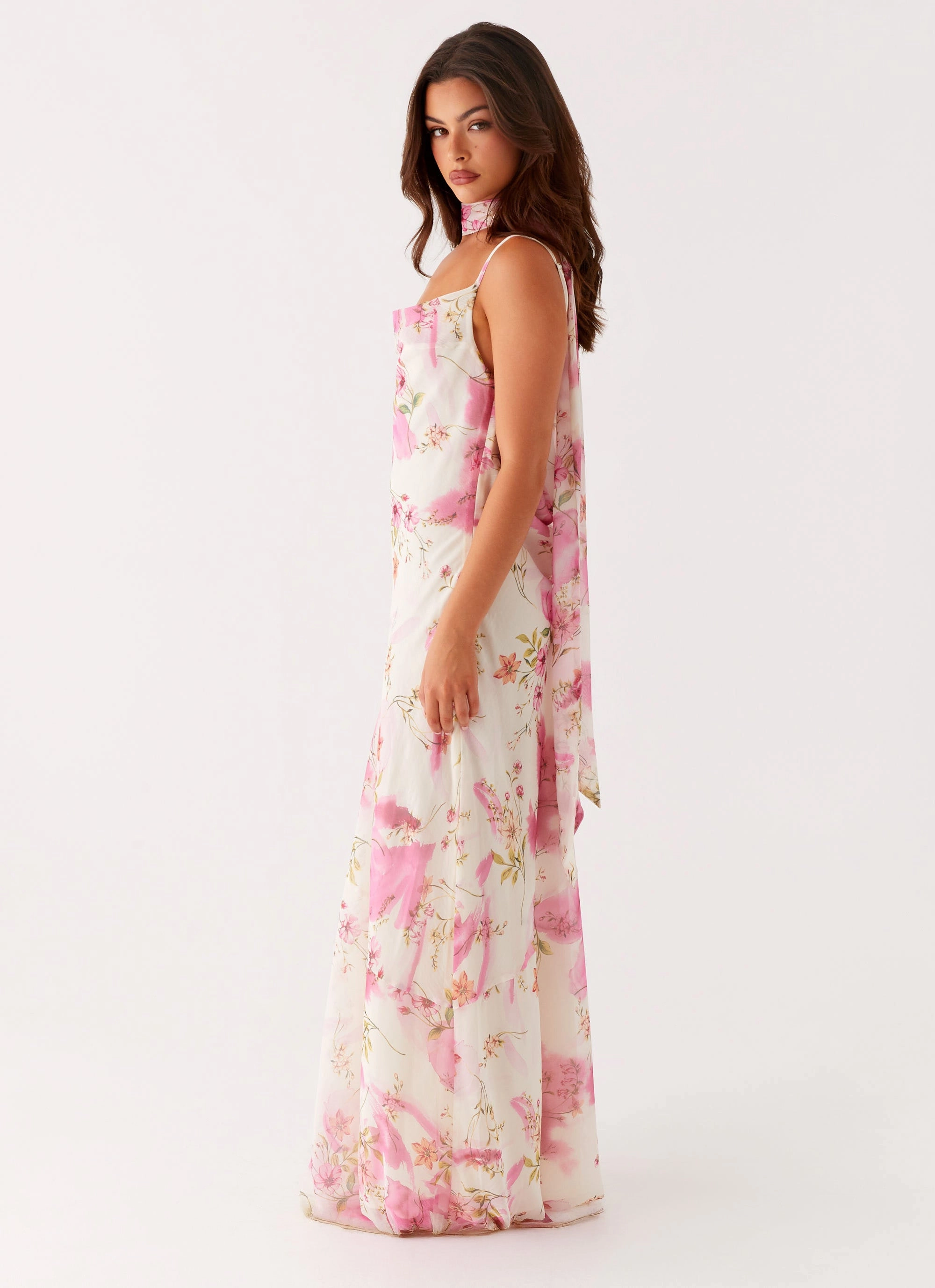 Chic beachwear dress Spencer Maxi Dress - Ivory Floral Print