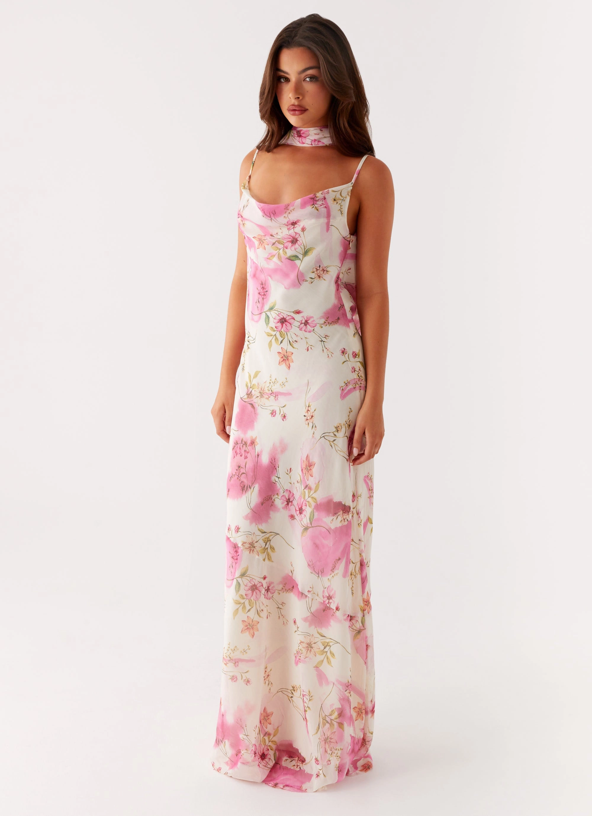 Spencer Maxi Dress - Ivory Floral Print Sporty-Look