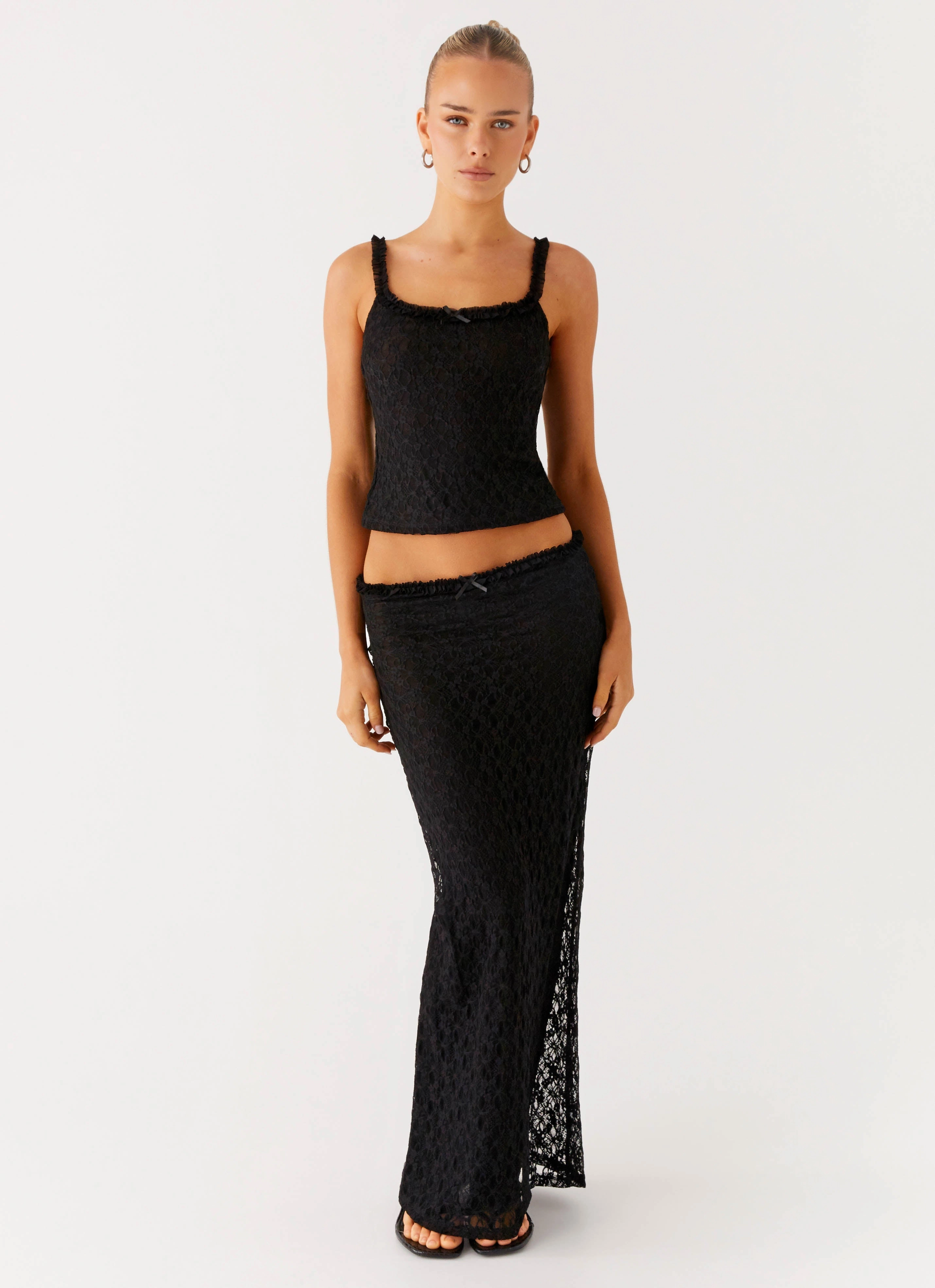 Ophira Maxi Skirt - Black Pull On Style