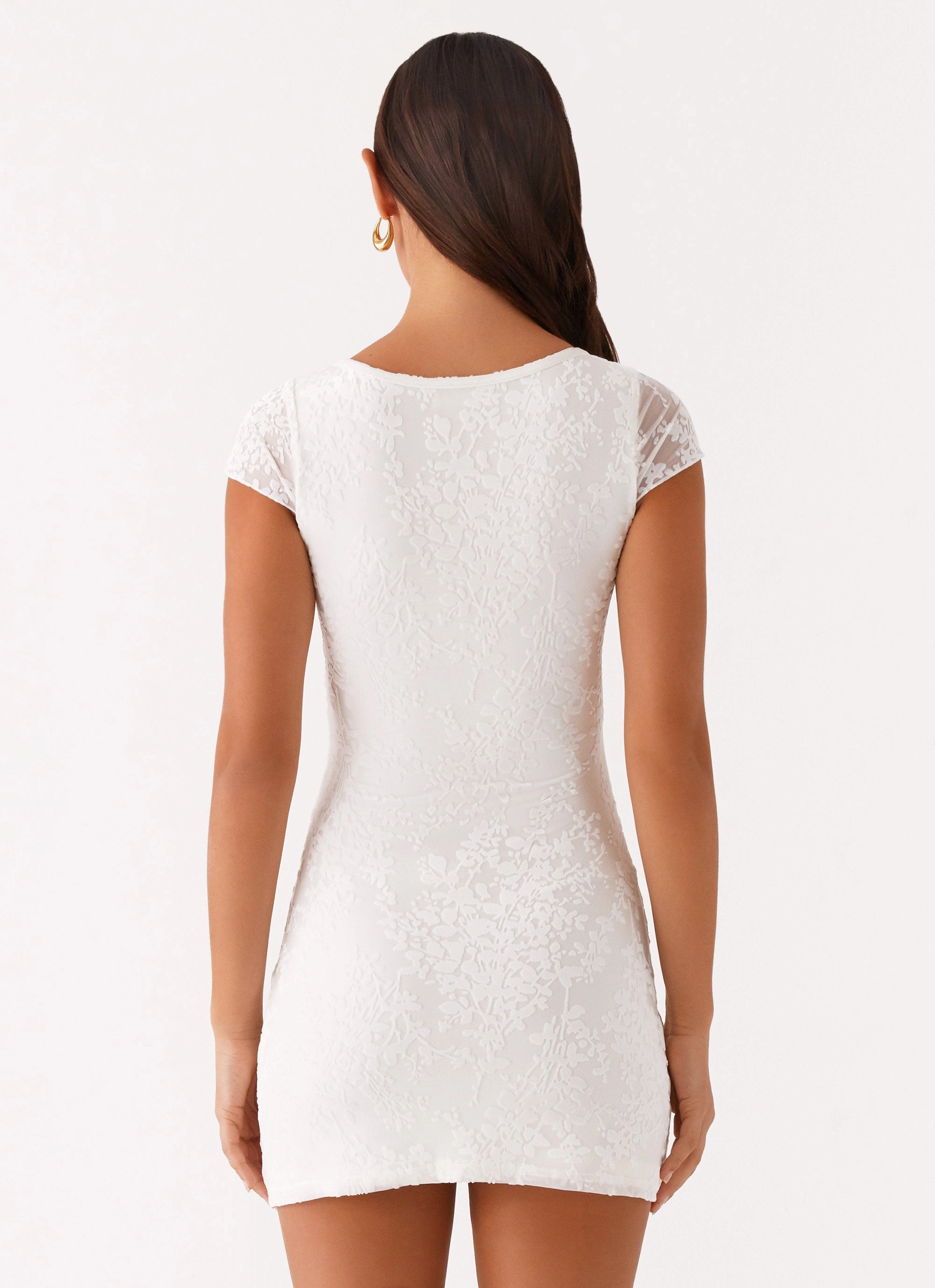 Nessa Mesh Mini Dress - White Street Mood