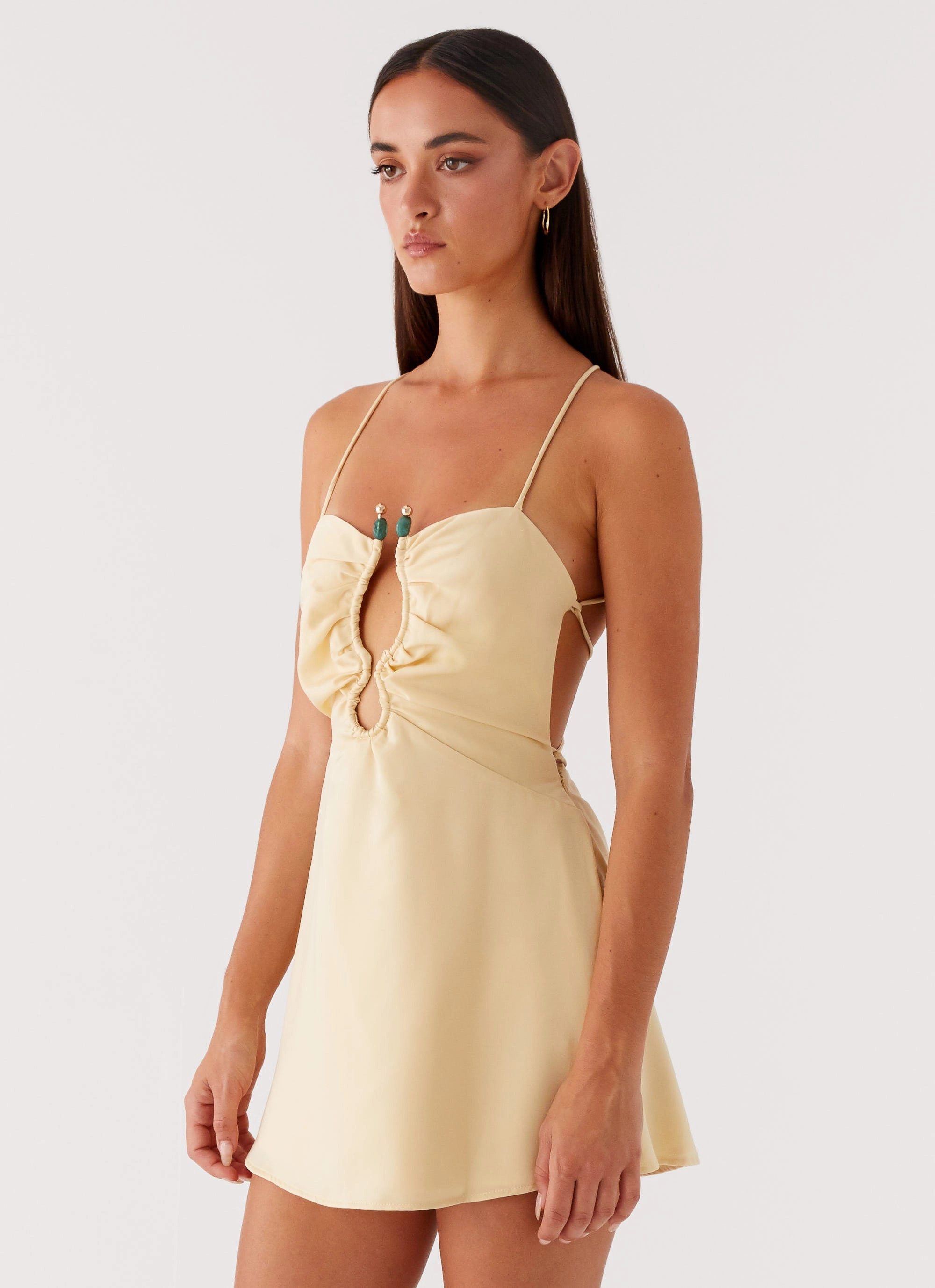 Smooth Edge flowy style Zuma Mini Dress - Yellow