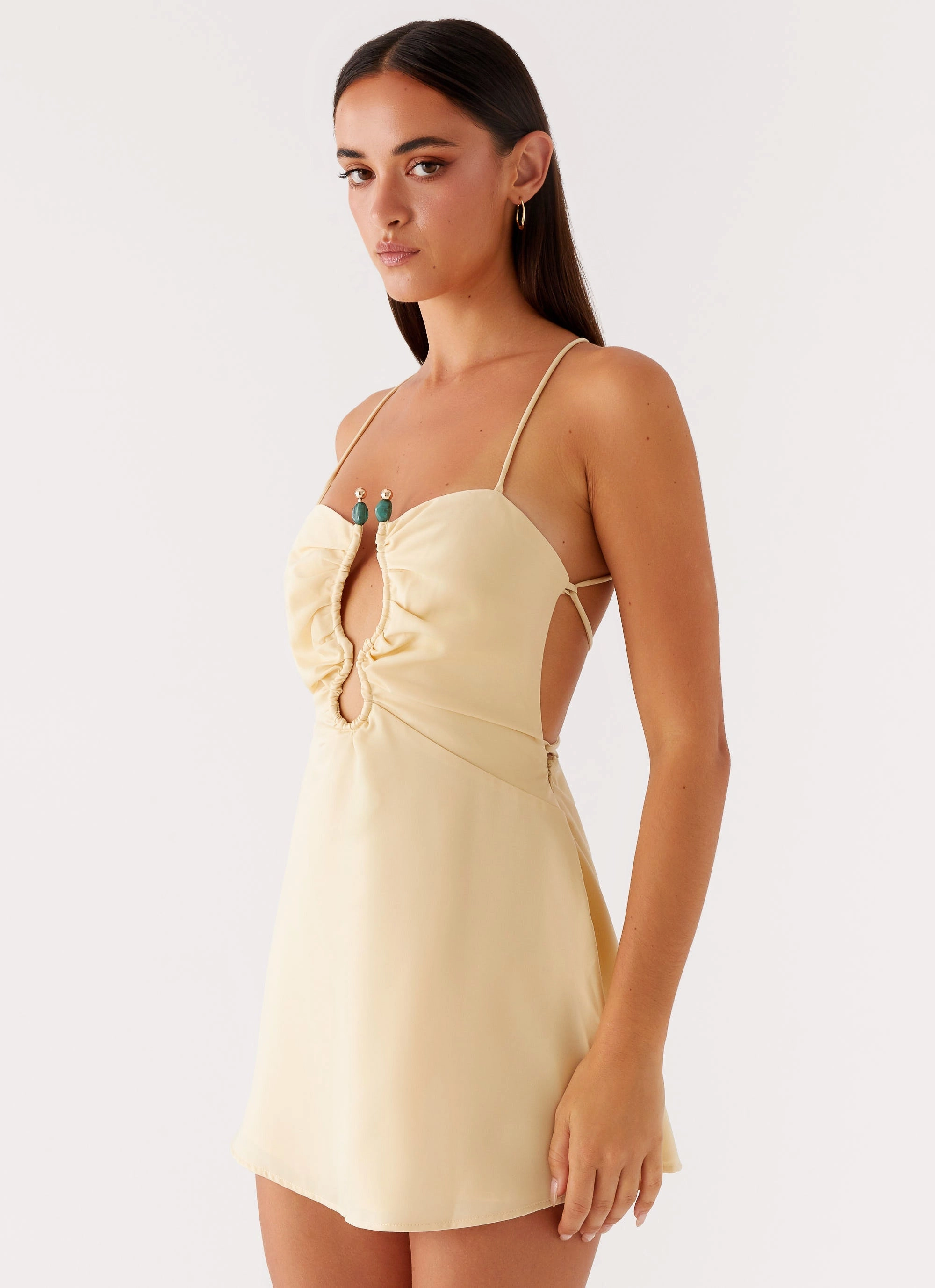 Zuma Mini Dress - Yellow One-Shoulder