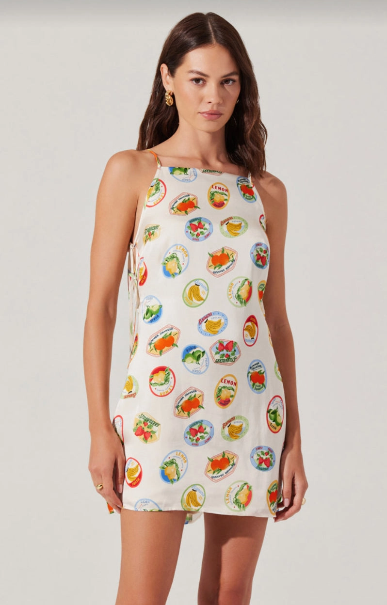 Samira Dress in Ivory Fruit Cocktail Light Volume