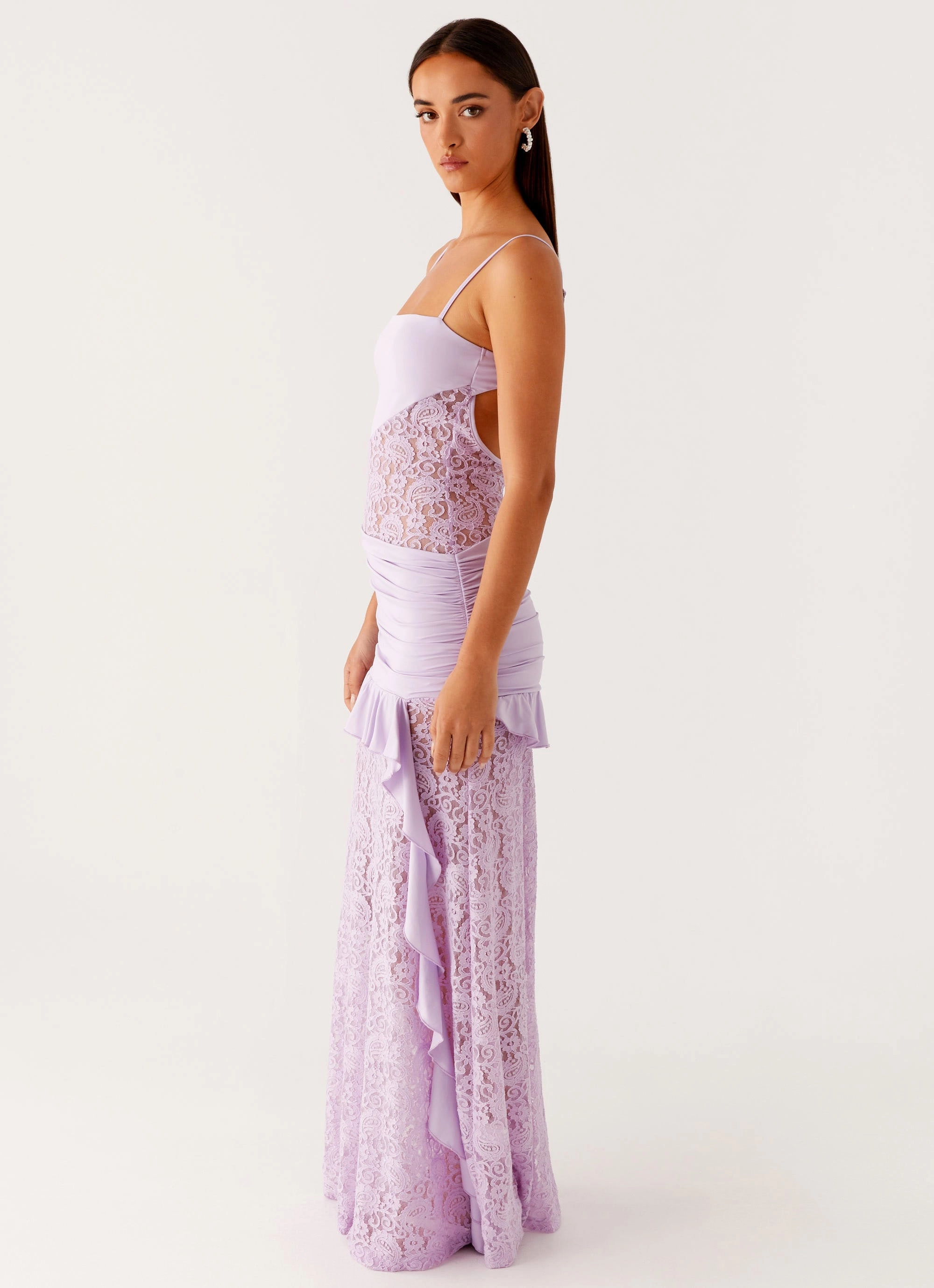 Lace Accent New Romance Maxi Dress - Lilac