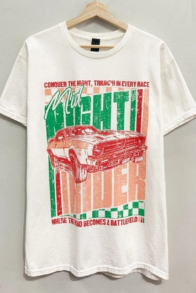 Night Rider Graphic Tee S-XL Smooth Flatlock Stitching