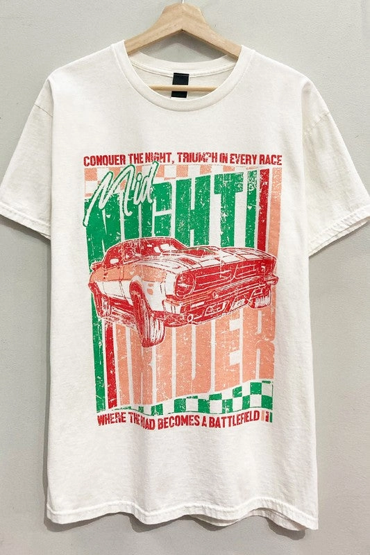 Night Rider Graphic Tee S-XL Smooth Flatlock Stitching