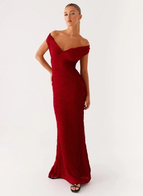 Chantelle Maxi Dress - Red UVProtectiveLayer Pure Elegance