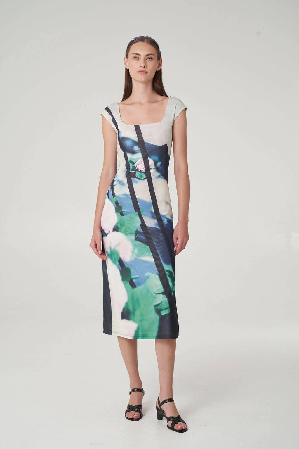 Striped-Pattern PAULIE MIDI DRESS