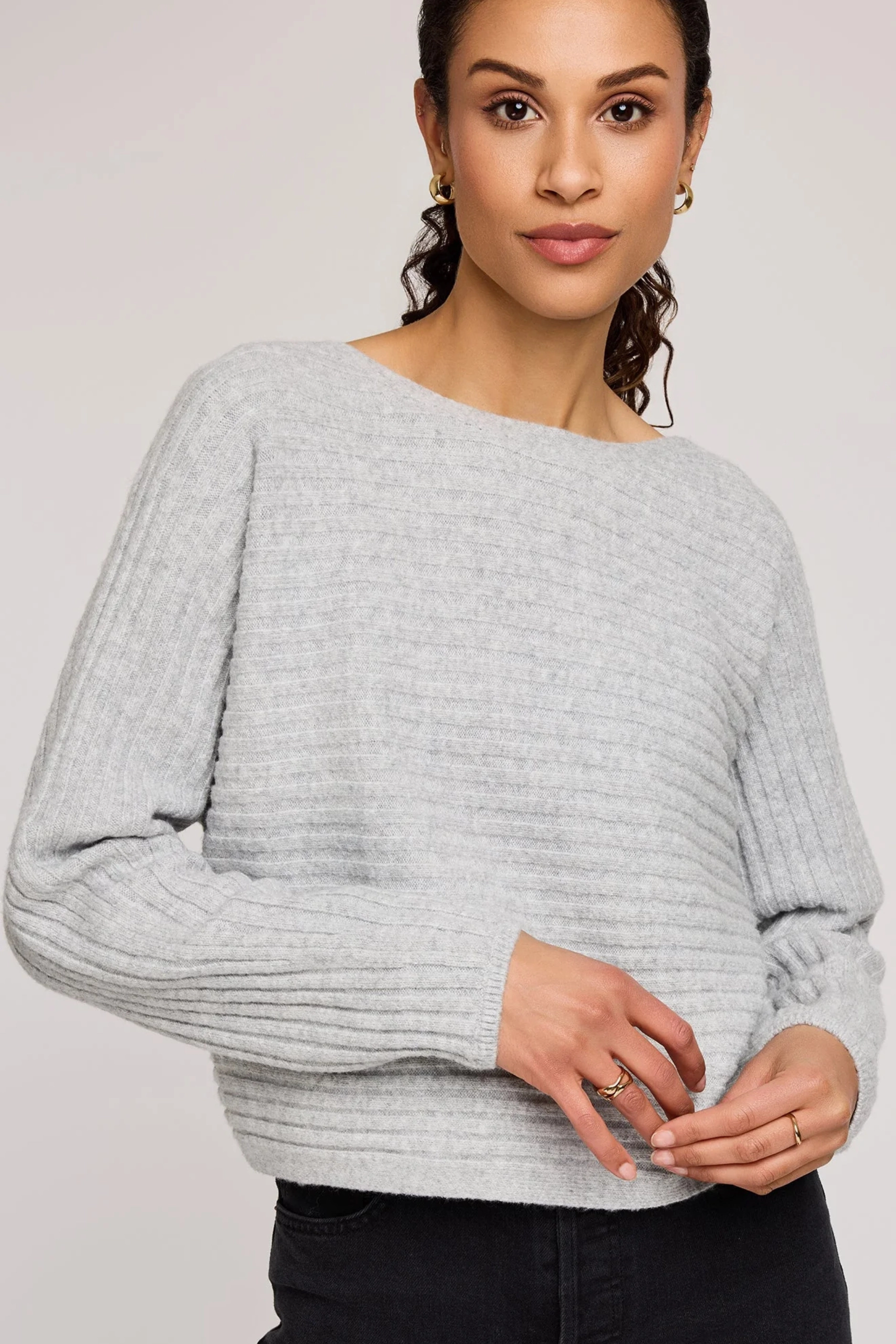 Niko Pullover Sweater - Heather Ash Textured Knit Comfortable knit piece
