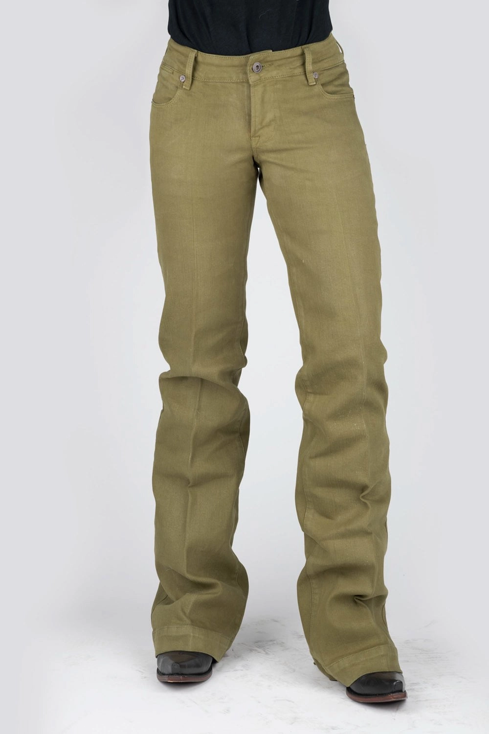 Stetson Womens 214 Trouser Fit Olive Cotton Blend Jeans Weekend Uniform All Season Fabric Weight