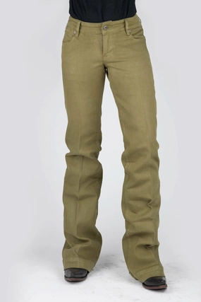Stetson Womens 214 Trouser Fit Olive Cotton Blend Jeans Weekend Uniform All Season Fabric Weight