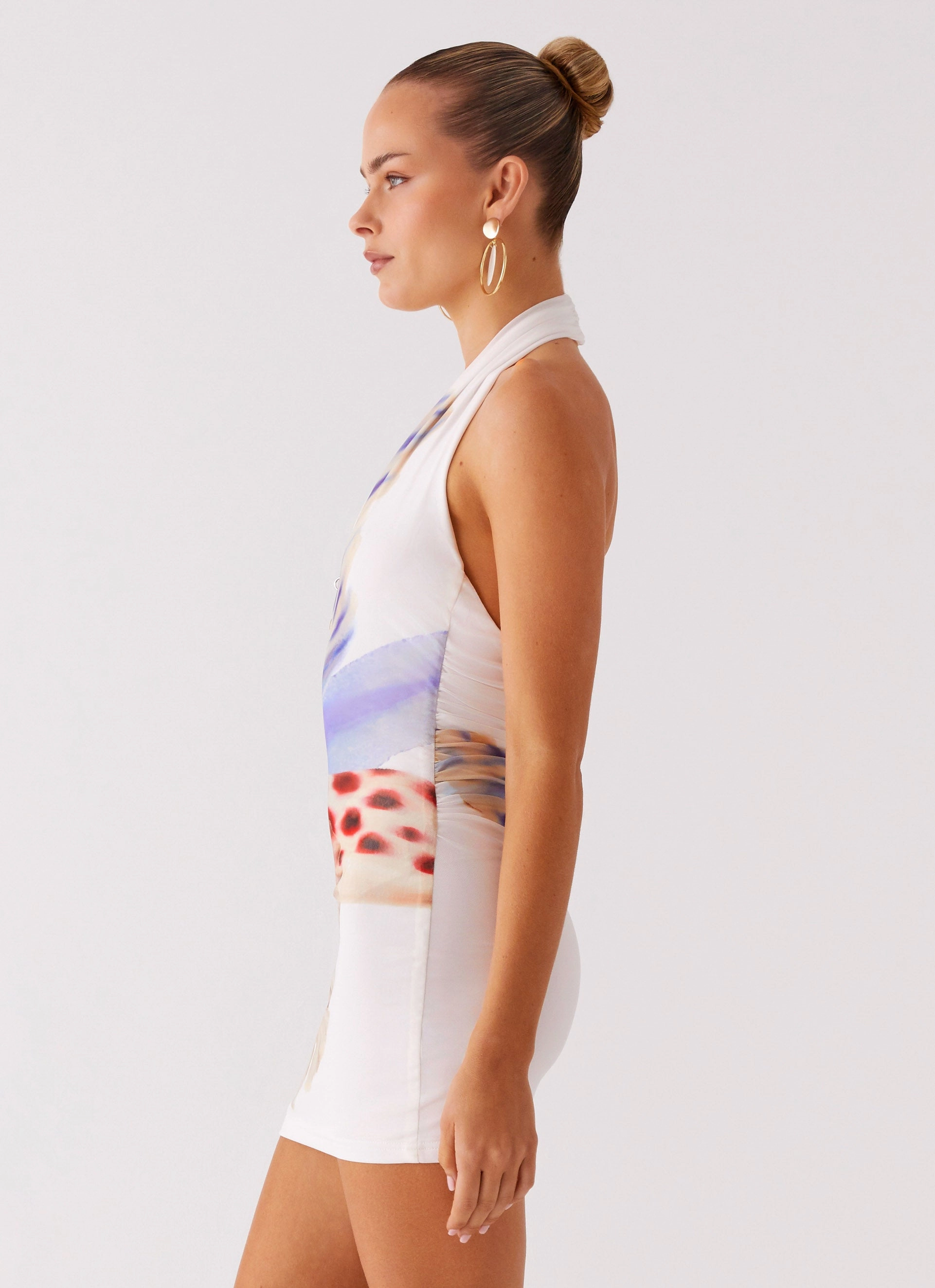 Move Free Comfortable office piece No Time Mini Dress - White Sea Bloom