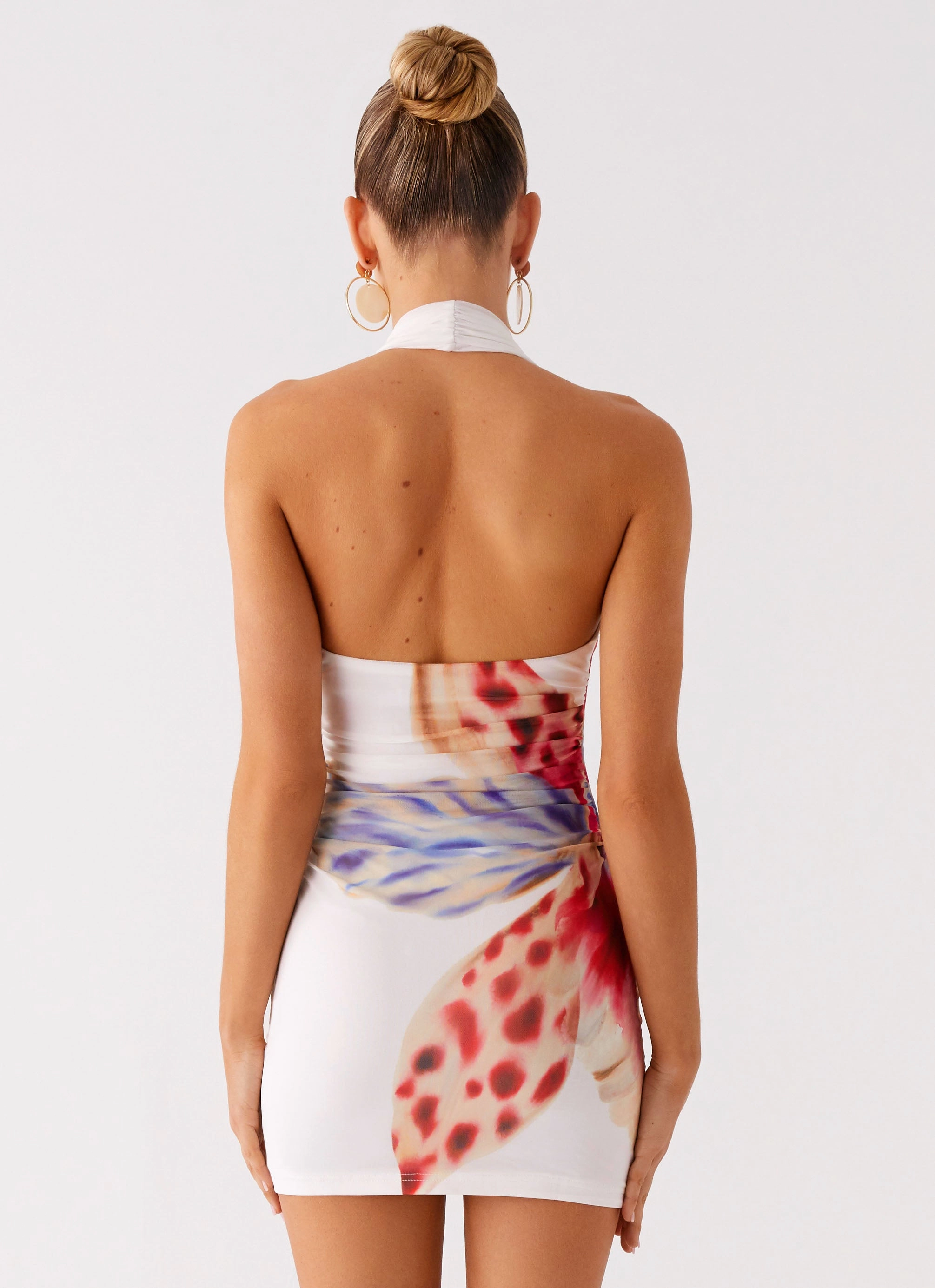 Brunch Fit Cotton-Blend No Time Mini Dress - White Sea Bloom