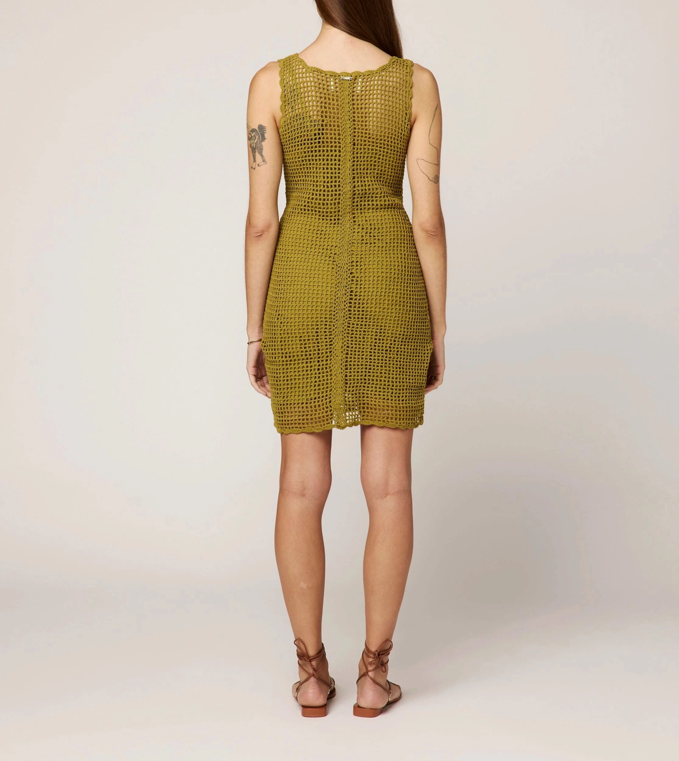 Smart Texture Clean Style Noelani Crochet Mini Dress | Moss