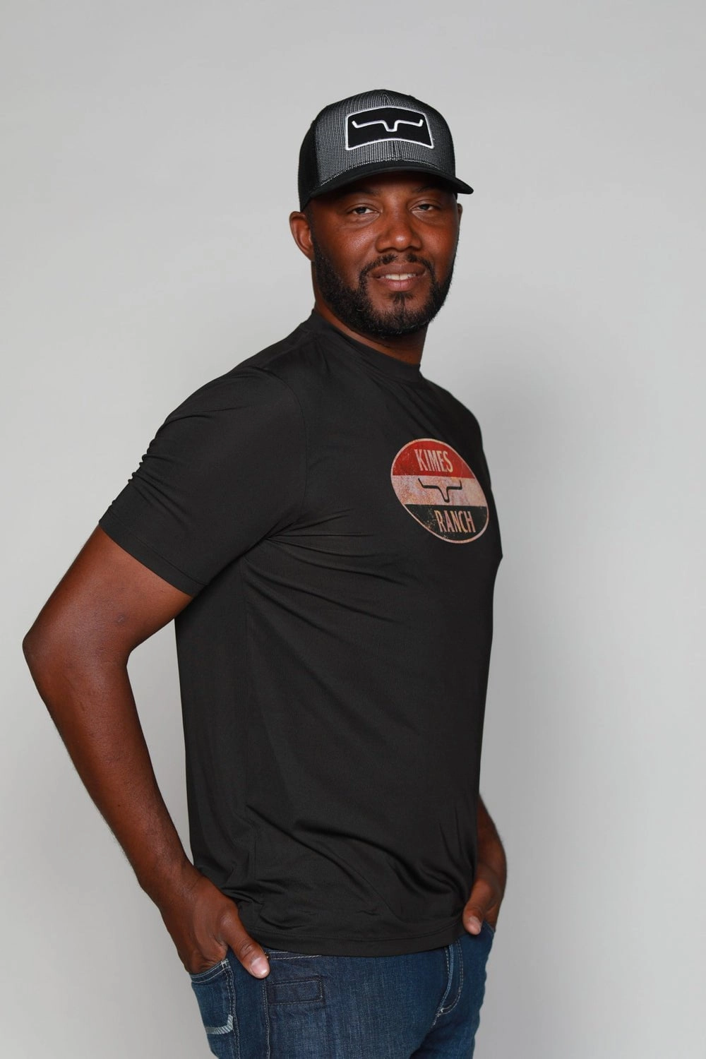 Eco Friendly Material Kimes Ranch Mens American Standard Tee Black Polyester S/S T-Shirt