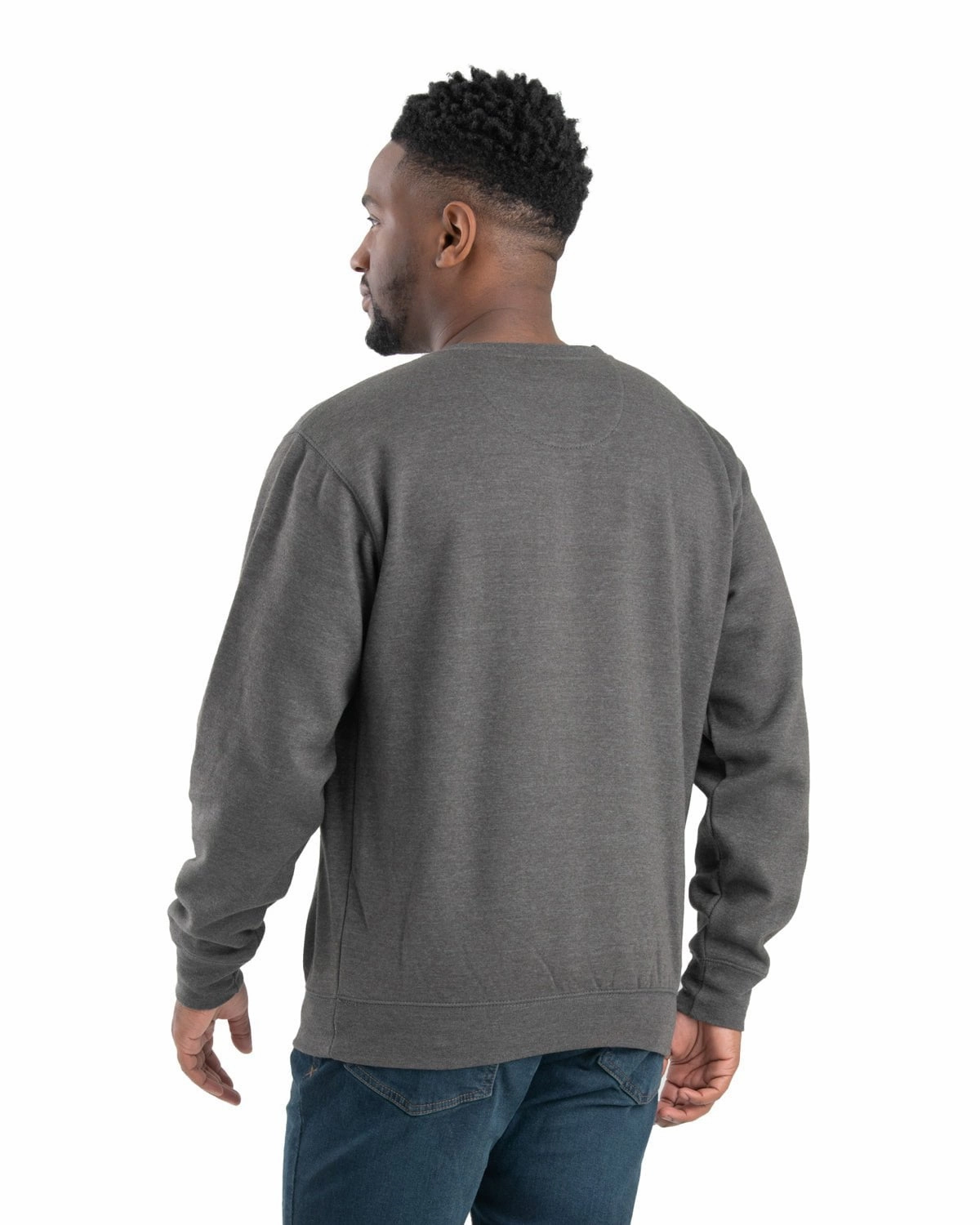 Pocket Detailing Practical Choice Berne Mens Graphite Cotton Blend Appalachian Crewneck