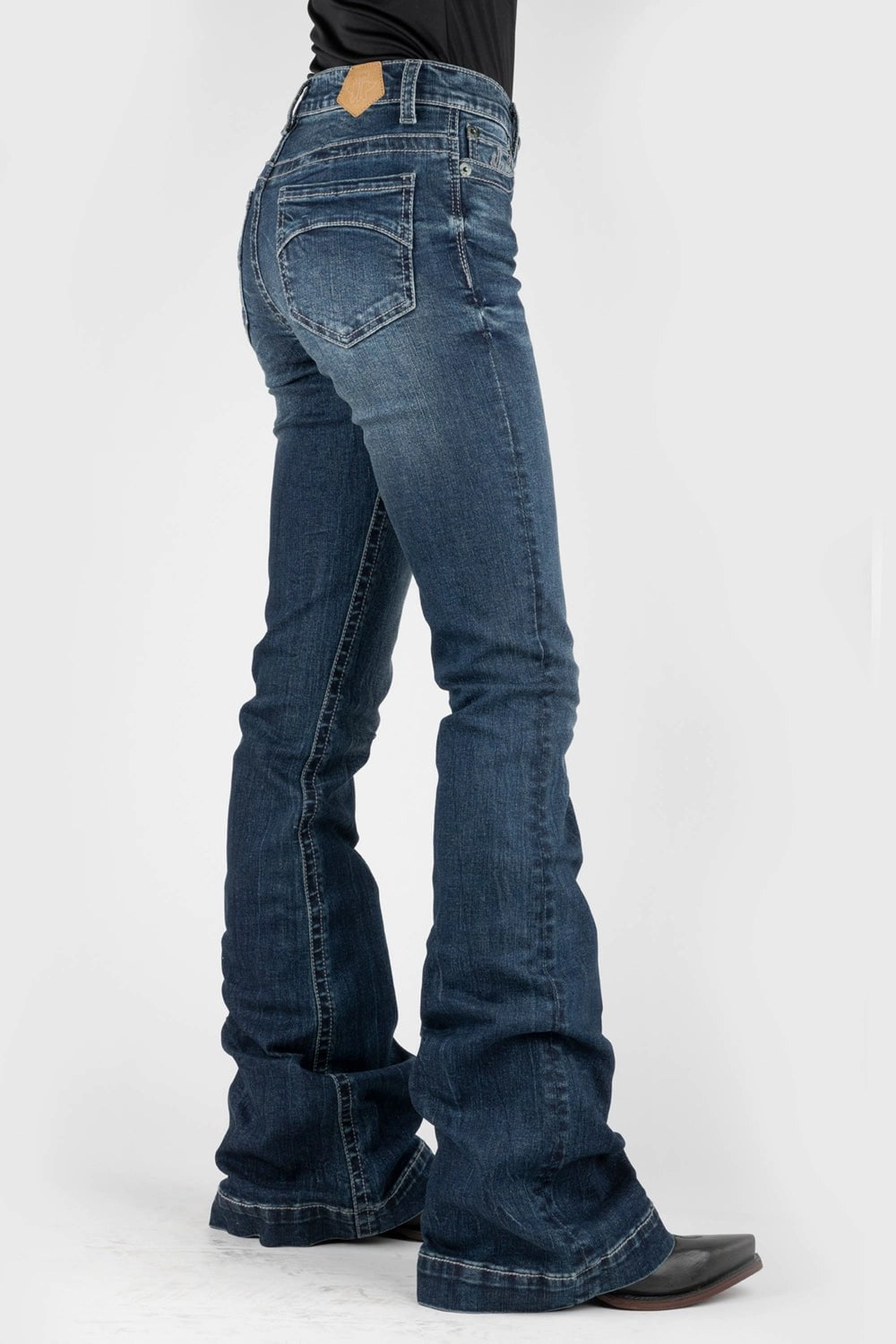 Tin Haul Womens Libby Moon Pieced Blue Cotton Blend Jeans Classic Fit school outfit