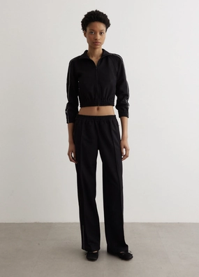 Logo Tape Cropped Track Jacket MultiAngleVentilation ScratchResistant Zippers