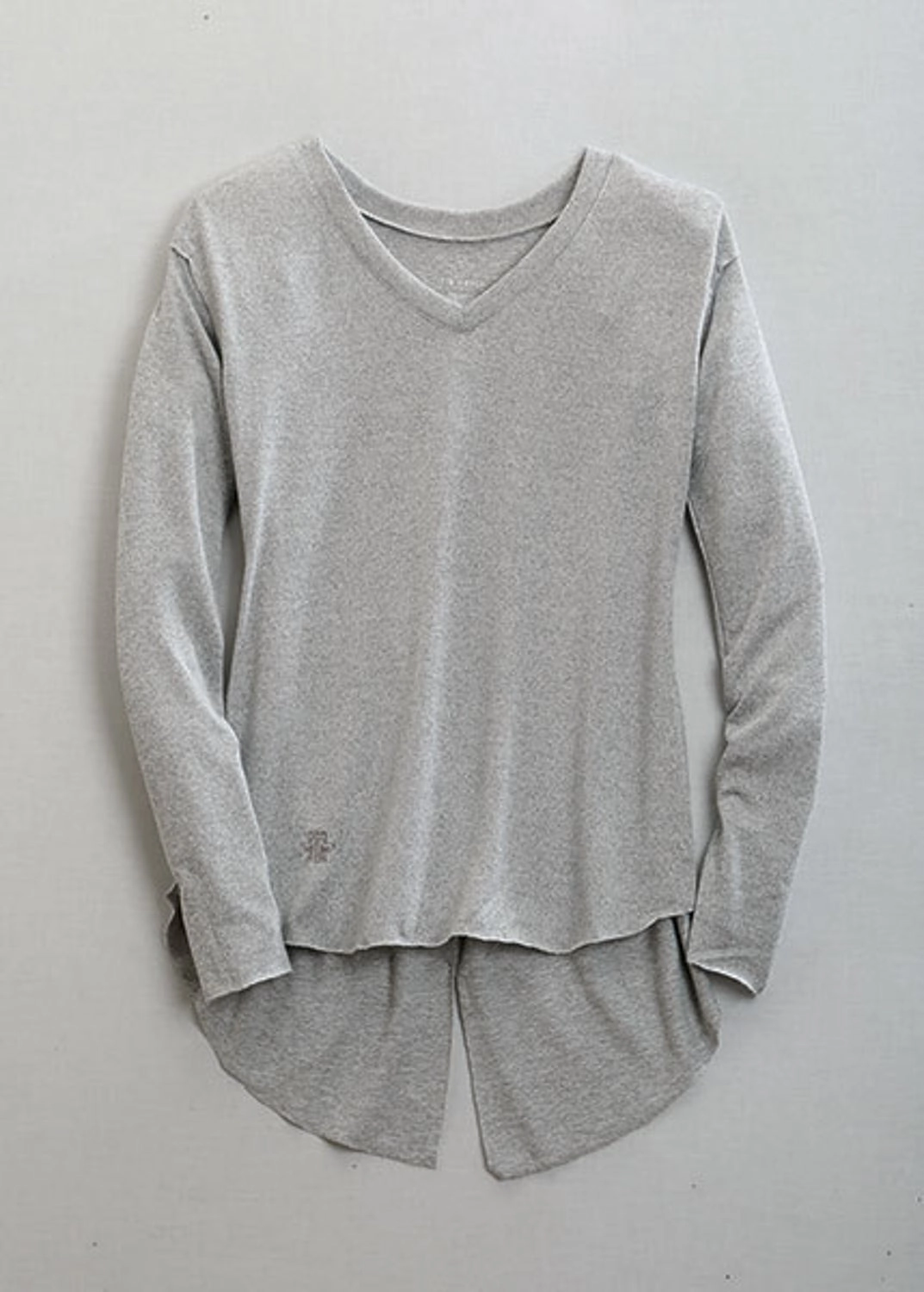 Shape-Retention Tin Haul Womens 1488 Melange V-Neck Grey Poly/Spandex Sweater